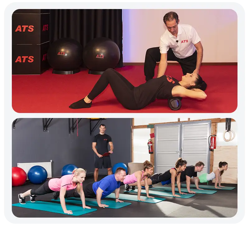 Allenamento di ginnastica posturale singolo e di gruppo